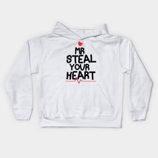 Mr Steal Your Heart Valentines Day Kids Hoodie